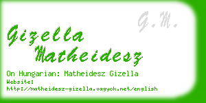 gizella matheidesz business card